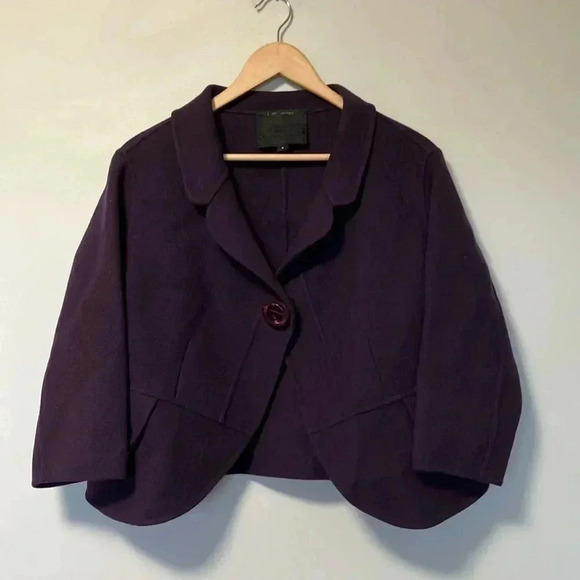 Marc Jacobs eggplant  purple made in Italy virgin wool blend jacket - Picture 1 of 11